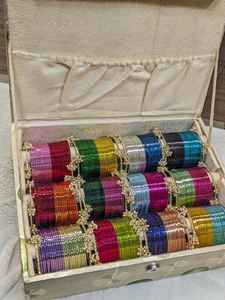 Hot Selling Viral Trendy Golden Kashmiri Silver Plated Pearl Churiyan <b>Bangles</b> Bridal Wedding Party Wear Premium Wholesale Price - Product Image 6