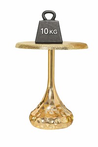 MODERN HAMMERED METAL <b>SIDE</b> <b>TABLE</b> BRUSHED <b>GOLD</b> ACCENT PEDESTAL <b>TABLE</b> FOR LIVING ROOM &HOME DECOR - Product Image 4