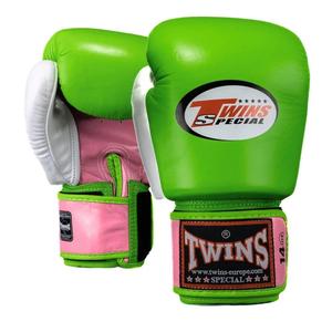 Gants de boxe Muay Thai Twins en cuir de vachette premium avec logo personnalisé, pour Sanda et MMA, avec poignées intégrales, légers, fermeture auto-agrippante - Product Image 1