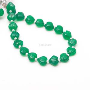Cuentas de ónix verde natural talladas en forma de corazón, cuentas de piedras preciosas talladas a mano para la fabricación de joyería, tamaño de 10-11 mm, por fabricante, 8 pulgadas. - Product Image 5