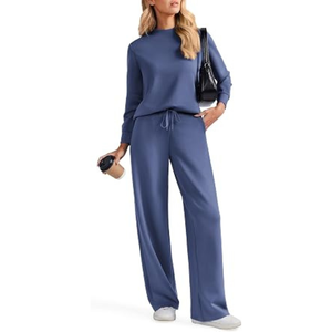Nouvel ensemble de survêtement pour femme, coupe ample, en molleton épais, sweat-shirt et pantalon de jogging, personnalisable - Product Image 1