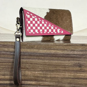 กระเป๋าคลัทช์หนังวัวแท้ลายตารางหมากรุก ขายดี ปิดด้วยกระดุม คุณภาพสูง ใส่บัตรและเงินสดได้หลายช่อง เหมาะสำหรับงานกลางคืน - Product Image 4