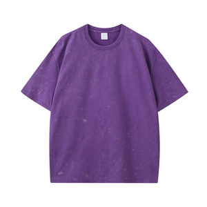 Camiseta Oversize para Hombre con Efecto Ácido, Algodón Pesado, Cuello Redondo, Manga Corta, Estilo Casual Urbano - Product Image 3
