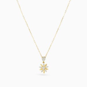 Collar con Colgante de Flor para Mujer, Cadena de Oro Amarillo con Diamantes, Lujoso para Uso Diario - Product Image 2