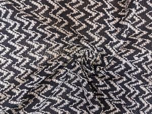 Tissu en nylon tissé noir et beige de bonne qualité à motif zigzag pour vêtements de créateurs pour filles et projets d'artisanat, disponible au meilleur prix - Product Image 6