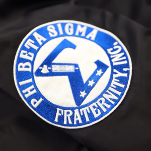 Phi Beta Sigma Bomber Jacket Black Greek Letter Zip Up Jacket Fraternity Apparel Stylish Outerwear Premium Fit Jacket - Product Image 5