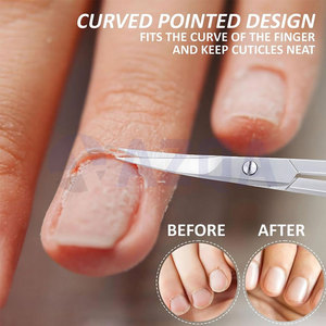 Ciseaux à cuticules professionnels en acier inoxydable, courbés, avec lames affûtées pour le soin des ongles et la manucure - Product Image 3
