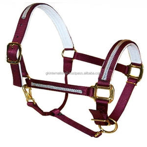 Licou de cheval en nylon de qualité supérieure personnalisé de luxe de haute qualité rembourré avec matériel en laiton licou de course de chevaux portable et entièrement réglable - Product Image 3