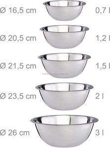Ensemble de bols à mélanger en acier inoxydable de 5 pièces fournitures de cuisine gigognes cuisson préparation des aliments facile au lave-vaisselle bols à salade stockage facile - Product Image 5