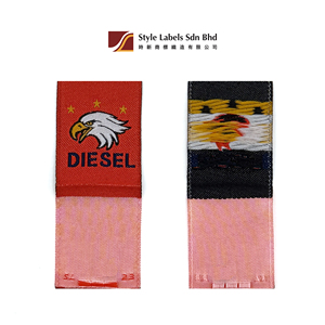 Étiquettes tissées demi-damassées personnalisées de qualité supérieure, gravées au laser pour vêtements, avec logo d'entreprise, personnalisables et lavables - Product Image 2