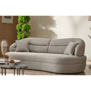 Traditional Velvet Modular Sectional <b>Sofa</b> <b>Set</b> with Curved Armrest and Pillow Back for Living Room - Product Image 6