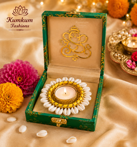 Trending Indian Handmade Ganesha Box with Tealight Candle <b>Holder</b> Diwali Wedding Return Gift Favors Festive Home Decor Gift Pooja - Product Image 3