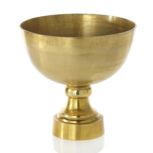 Cuenco de Pedestal de Bronce Antiguo - Centro de Mesa de Metal Acanalado Hecho a Mano con Textura Acanalada para Decoración del Hogar y Hoteles - Product Image 3
