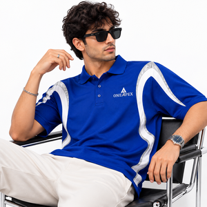 Camiseta Deportiva ONE APEX para Hombre, Color Azul Rey, con Logotipo Frontal y Paneles Blancos en Contraste, Transpirable, Uniforme Deportivo - Product Image 6
