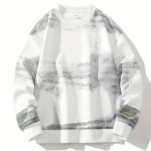 Sweat-shirt pour homme en coton mélangé avec impression personnalisée et coupe ample, idéal pour les tenues streetwear tendance. - Product Image 1