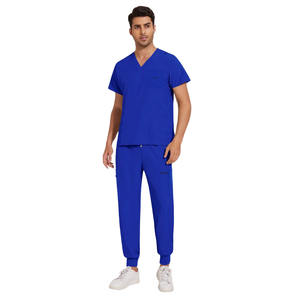 Unisex Medical <b>Scrub</b> Suit V Neck Short Sleeve Top Cargo Jogger Pants OEM Comfortable <b>Hospital</b> <b>Scrub</b> Set - Product Image 1
