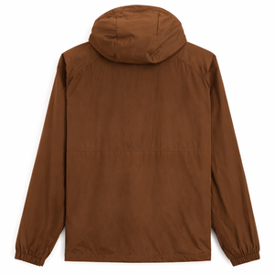 Wholesale Men's Brown Hooded Windbreaker Casual Lightweight Full Zip Outdoor Jacket Waterproof Sportswear <b>Coat</b> Autumn Fashion - Product Image 2
