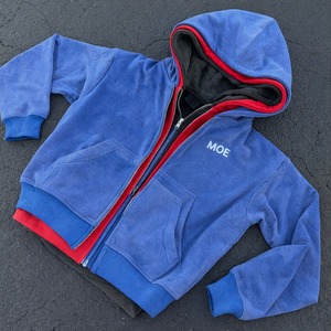 Sweat à capuche zippé triple couche vintage bleu tendance personnalisé OEM pour homme - Product Image 1