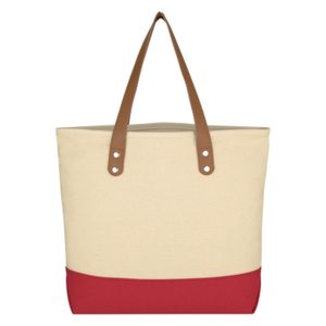 Sac fourre-tout en toile bicolore avec poignées en cuir, soufflet renforcé, personnalisable, extra large, vente en gros, promotionnel, pour boutiques et entreprises - Product Image 5