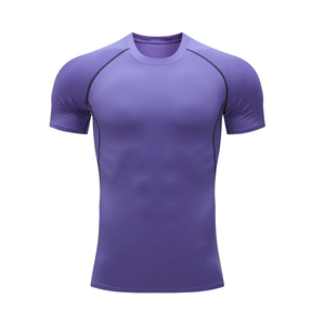 เสื้อคอมเพรสชั่นไร้ตะเข็บ เสื้อกีฬาไร้ตะเข็บ เสื้อเพิ่มประสิทธิภาพไร้ตะเข็บ เสื้อคอมเพรสชั่นแบบริบ เสื้อถักเนื้อเนียนเพิ่มประสิทธิภาพ - Product Image 4