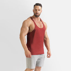 Camiseta sin mangas de color sólido para hombre, ropa deportiva, chaleco deportivo sin mangas de ajuste holgado, camiseta sin mangas ligera para hombre, venta al por mayor y personalizada. - Product Image 3