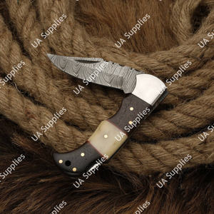 Couteau pliant personnalisé en acier Damas avec verrouillage arrière, manche exotique, haute qualité, pour activités de plein air, EDC, camping, chasse, tactique – Fournisseur OEM ODM - Product Image 3