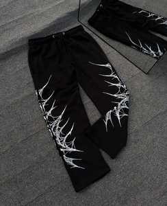 Pantalon de survêtement pour homme en coton noir léger, écologique, imperméable, coupe droite, avec cordon de serrage, coupe régulière, décontracté, automne - Product Image 5