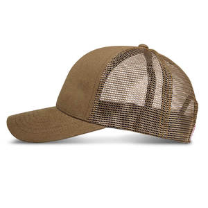 Blank Brown Trucker <b>Cap</b> Structured Mesh Snapback <b>Hat</b> 5 Panel Cotton Twill Custom Logo Embroidery Baseball <b>Cap</b> OEM Wholesale - Product Image 2