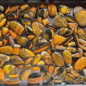 Wholesale AAA Grade Bumble Bee Jasper Cabochon Natural Green Gemstone Loss Free Third Party Certified MH GEMS Jewelry Making - Product Image 2