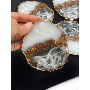 Posavasos Minimalistas de Resina en Formas Redondas y Ovaladas para Uso Promocional - Product Image 5