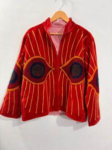 Chaqueta Kimono Boho de Invierno con Cuello Alto, Hecha a Mano, de Terciopelo Suzani Bordado, Transpirable, Acolchada, Ecológica, de Secado Rápido, Estilo Artesanal - Product Image 2