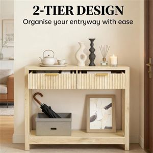Console d'entrée ou de couloir en bois naturel - Product Image 2