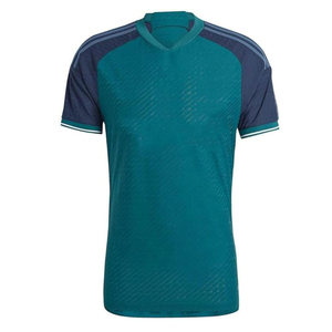 เสื้อฟุตบอลแขนสั้นคอวีสำหรับผู้ชาย BRG สีฟ้าอมเขียว ผ้าโพลีเอสเตอร์ซับเหงื่อ ทรงแอธเลติก ลายเรียบ ชุดกีฬา - Product Image 1