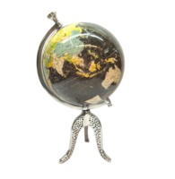 Carte du monde décorative Globe en bois et en métal or personnalisé pour l'école et le bureau produit de décoration de bureau article de cadeau de haute qualité