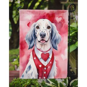 Bannière de jardin multicolore anglaise Setter Valentine's Day Garden Flag Mailbox Banner décoratif pour patio Artwork Flower Yard Lawn Signs - Product Image 3