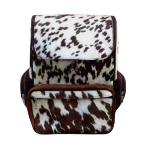 Mochila de cuero de vaca con estampado animal, múltiples bolsillos, cierre de cremallera, mochila unisex de moda para el día a día, 15 pulgadas - Product Image 5