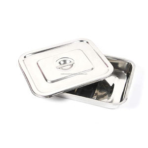 ถาดใส่เครื่องมือแพทย์/ทันตกรรม/ศัลยกรรม สแตนเลส พร้อมฝาปิด ได้รับมาตรฐาน CE ISO ขายส่ง รับผลิตแบบ OEM ODM - Product Image 5