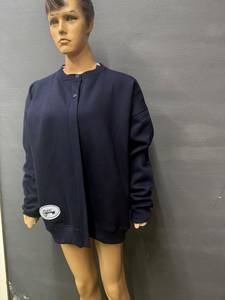 Women's <b>Navy</b> Blue Knitted <b>Cardigan</b> Full Sleeve O-Neck Casual Solid Color Button Front Regular Fit All Seasons Wear - Product Image 2