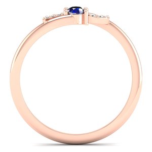 Anillo de Compromiso REYES Personalizado de Oro Sólido de 14K con Moissanita Certificada por GRA, Anillo de Alta Calidad con Gema de Zafiro Azul, Joyería Fina - Product Image 4