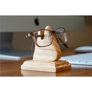 Nordic Wooden Eyeglass Holder Stand Luxury Brass <b>Glasses</b> Spectacle Display <b>Rack</b> Creative Home Office Desk Storage Decor Holder - Product Image 5