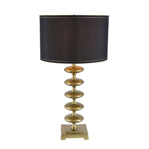 Lámpara de Mesa Contemporánea con Diseño de Disco 16x16x29.8 en Dorado y Negro - Product Image 2