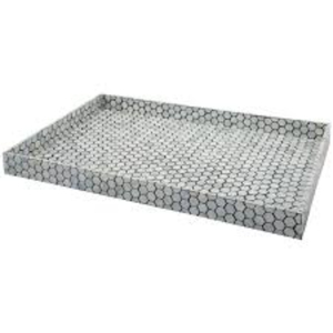 Plateau de service rond en nacre incrustée fait main, mosaïque de coquillages de luxe, plateau décoratif pour table basse et ottoman, vente en gros - Product Image 4