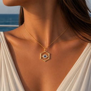 Collier Statement pour Femme en Rubis, Cristal Rond Taillé Brillant, Strass, Argent 925, Moissanite, Bijoux de Mariage - Product Image 3