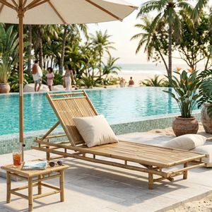 Tumbona Reclinable de Bambú Ecológica – Tumbona Resistente para Exteriores, Playa, Piscina, Patio y Resort - Product Image 3