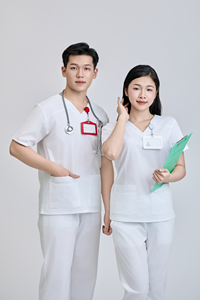 High-Quality Unisex White Healthcare <b>Scrub</b> <b>Set</b> Featuring WFX-CVC Stretch Fabric and Certified Needle Detection Technology - Product Image 6