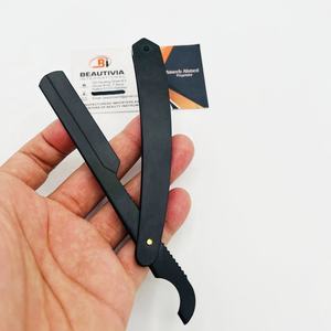 Rasoir de rasage de Baber turc noir mat avec logo personnalisé avec lame unique remplaçable en acier inoxydable emballage inclus - Product Image 3