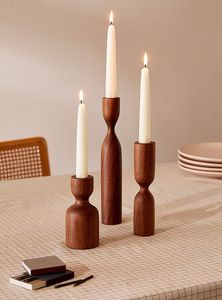 Eco-Friendly <b>Long</b> Wooden <b>Candle</b> Stand Holder Handmade Farmhouse Style <b>Candle</b> Display for Home Wedding Party Decoration - Product Image 3