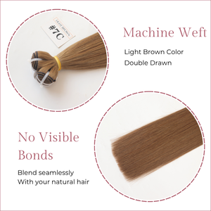 Extensiones de cabello de trama vietnamita crudo de alta calidad Color 7C Doble dibujado suave-Sedoso-y extremos gruesos - Product Image 3