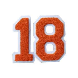 Patch brodé thermocollant en feutre non tissé orange VI-EP-41 avec design personnalisé pour vêtements - Product Image 6