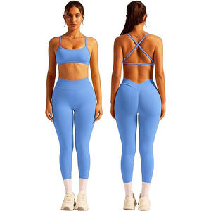 Conjunto de Yoga Energy Return para Mujer, Sujetador Deportivo Sin Costuras, Leggings de Cintura Alta, Bolsillos para Estabilización Muscular, Nailon y Elastano - Product Image 1